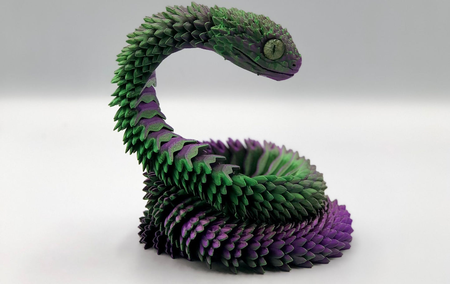 3D Printed Viper Snake (Purple & Green)