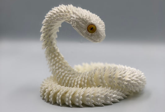 3D Printed Viper Snake (Silk White)