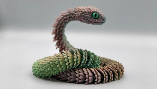 3D Printed Viper Snake (Colourful Mist)