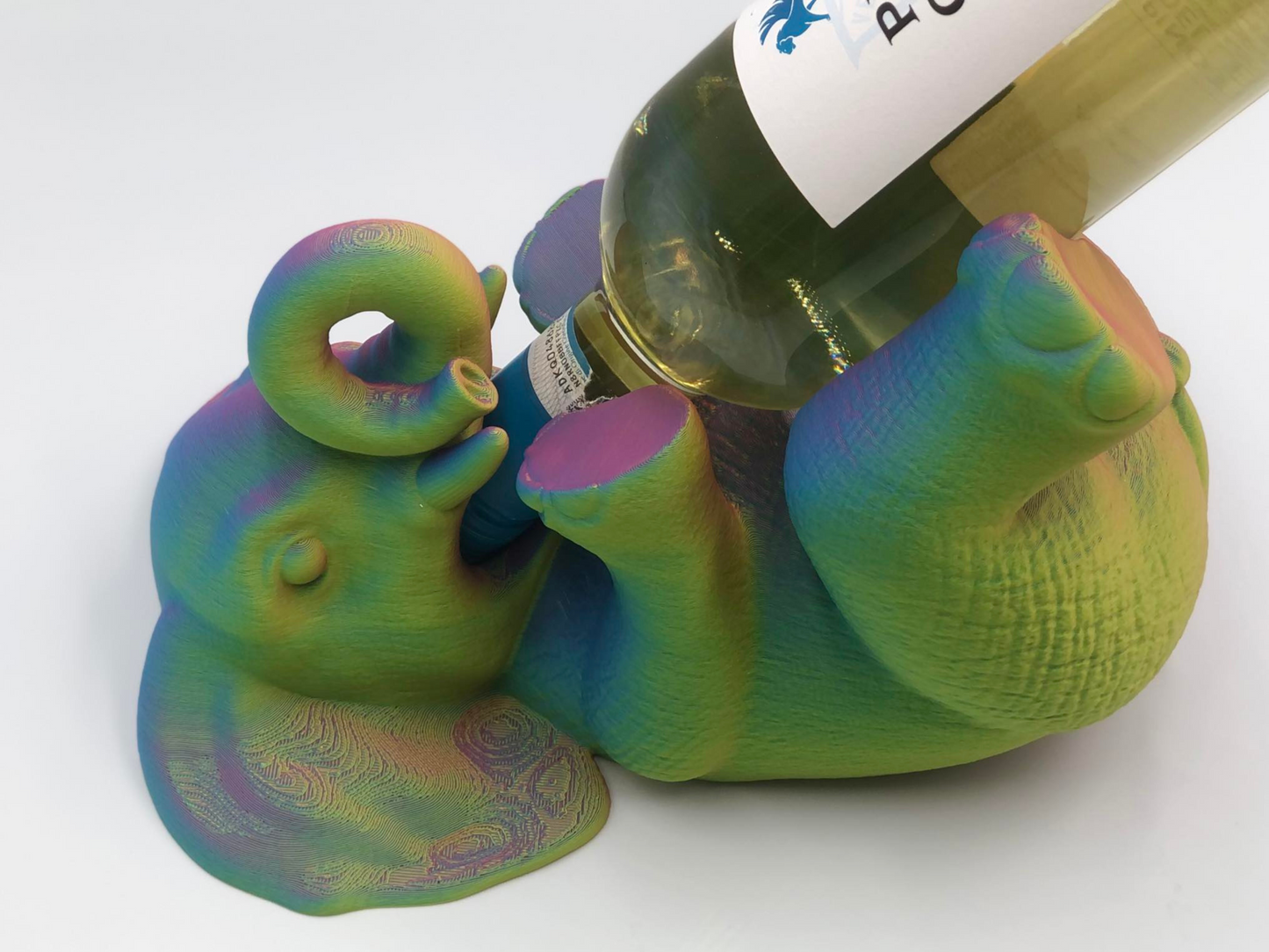 3D printed elephant bottle holder